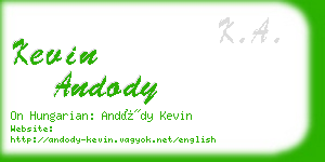 kevin andody business card